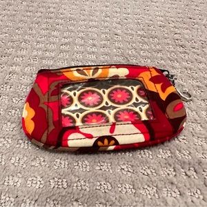 Vera Bradley Zip ID Case Pink and Orange Floral